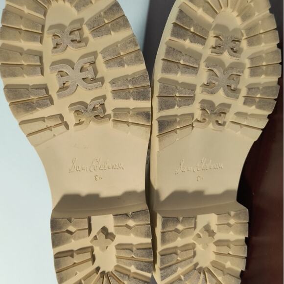 Sam Edelman Lydell  Combat Boots Women's Size 8.5M Ivory Lug Sole Lace up Modern - Picture 13 of 15